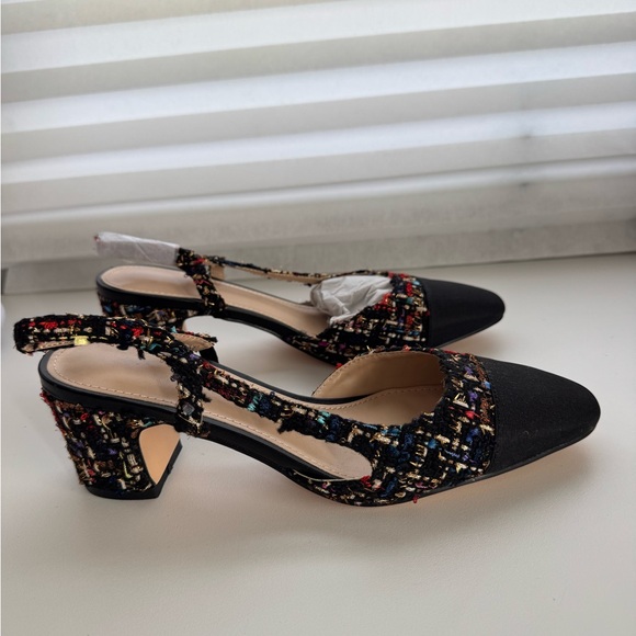 Elegant Black and Multicolor Women's Heels - Picture 1 of 1
